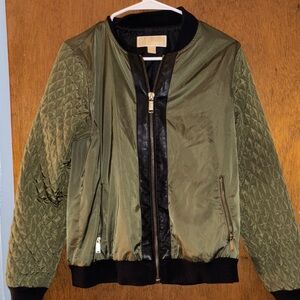 Michael Kors green quilted bomber style Jacket